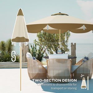 English Elm Outsunny 9 Foot Vented Market Umbrella Upf 50 Plus Polyester Shade for Patio Deck W2225P485591