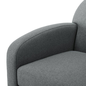 English Elm Edie Modern Grey Swivel Chair with Hemp-Like Fabric, 360° Rotation, Coil Spring Comfort, No Assembly Required B050P322599