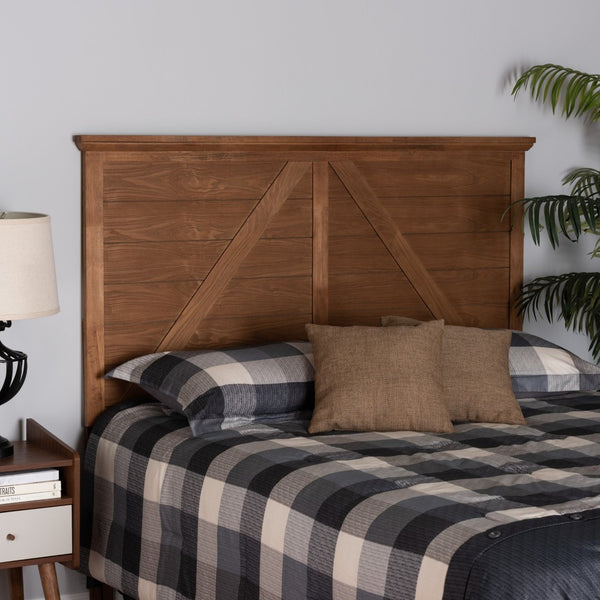 Baxton Studio Baxton Studio Yorick Queen Size Headboard in Ash Walnut - Timeless Slatted Design & Adjustable Height MG9789-Ash Walnut-HB-Queen