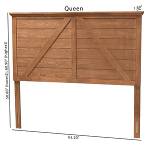 Baxton Studio Baxton Studio Yorick Queen Size Headboard in Ash Walnut - Timeless Slatted Design & Adjustable Height MG9789-Ash Walnut-HB-Queen