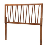 Baxton Studio Rahela Mid-Century Modern Ash Walnut Finished Wood Queen Size Headboard