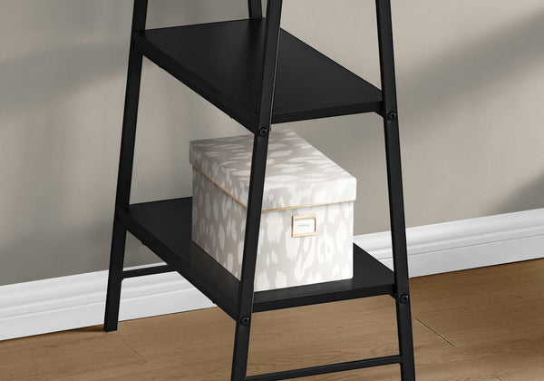 English Elm Computer Desk with 3-Tier Open Shelves, Industrial Sawhorse Legs, Space-Saving 48" Workstation Black 51 L x 26 W x 5 H B2710P219811