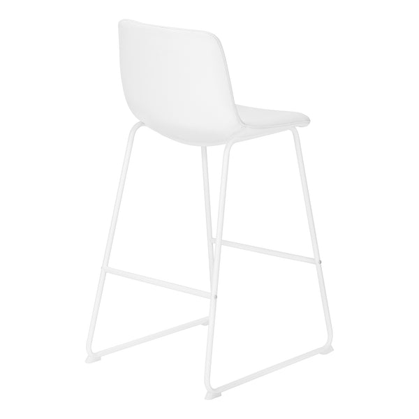 English Elm Office Bar Height Chair with Curved Supportive Back and Cushioned PU Seat on Slim Metal Frame White 30 L x 23 W x 11 H B2710P219929
