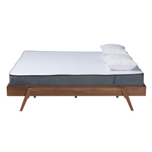 Baxton Studio Baxton Studio Sarita Mid-Century Modern Wood Bed Frame with Ash Walnut Finish and Slat Support King MG0094-Ash Walnut-Bed Frame-King