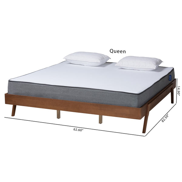 Baxton Studio Baxton Studio Sarita Mid-Century Modern Wood Bed Frame with Ash Walnut Finish and Slat Support King MG0094-Ash Walnut-Bed Frame-King