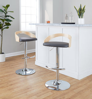 English Elm Adjustable Swivel Barstools Set of 3 Faux Leather Chrome Base Kitchen Counter Seating B202S02032