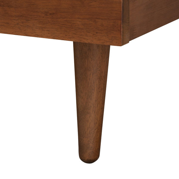 Baxton Studio Baxton Studio Graham Queen Platform Bed with Storage, Built-In Nightstands & Mid-Century Style MG0107-Ash Walnut-Queen