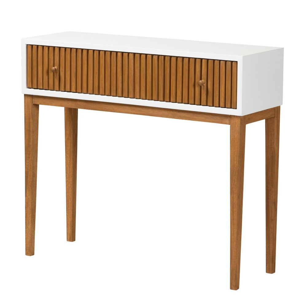 Baxton Studio bali Odile Mid-Century Modern Console Table in Two-Tone Bayur Wood – Stylish Storage for Your Home OND6-Console