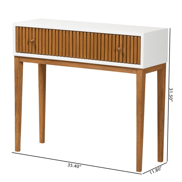 Baxton Studio bali Odile Mid-Century Modern Console Table in Two-Tone Bayur Wood – Stylish Storage for Your Home OND6-Console