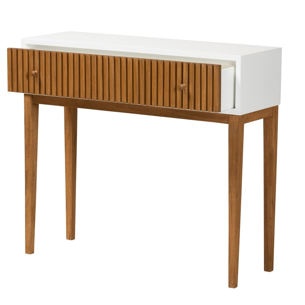 Baxton Studio bali Odile Mid-Century Modern Console Table in Two-Tone Bayur Wood – Stylish Storage for Your Home OND6-Console