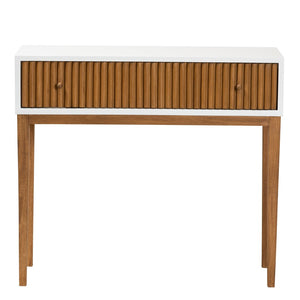 Baxton Studio bali Odile Mid-Century Modern Console Table in Two-Tone Bayur Wood – Stylish Storage for Your Home OND6-Console