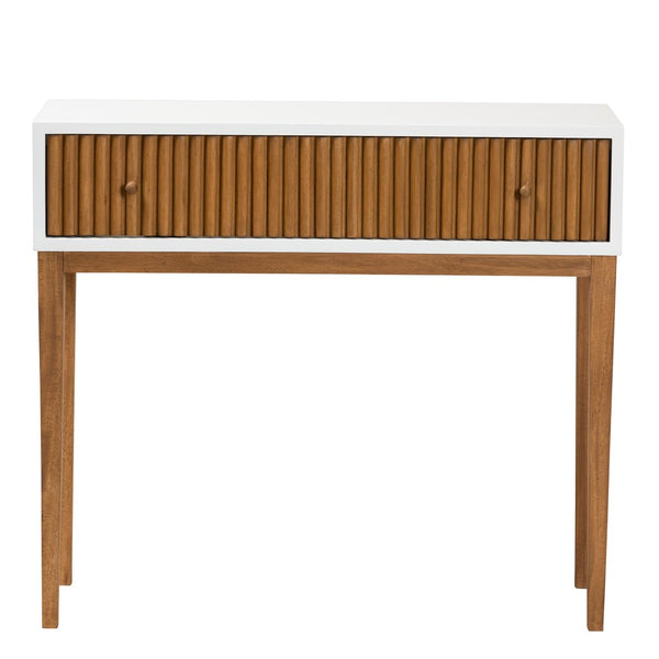 Baxton Studio bali Odile Mid-Century Modern Console Table in Two-Tone Bayur Wood – Stylish Storage for Your Home OND6-Console