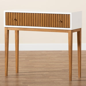 Baxton Studio bali Odile Mid-Century Modern Console Table in Two-Tone Bayur Wood – Stylish Storage for Your Home OND6-Console