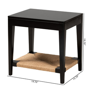 Baxton Studio bali Freya Modern Bohemian Black Bayur Wood End Table with Open Shelf for Stylish Living Spaces FIB1-End Table