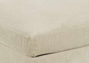 English Elm Corduroy Ribbed Upholstered Ottoman Plush Footrest or Extra Seating for Living Rooms Beige B2748P483347