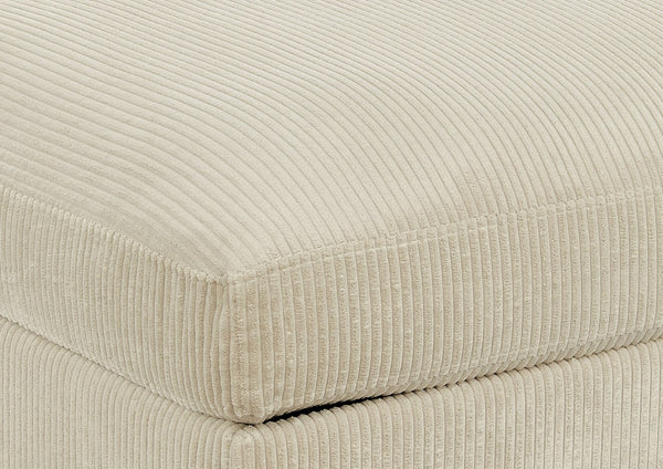 English Elm Corduroy Ribbed Upholstered Ottoman Plush Footrest or Extra Seating for Living Rooms Beige B2748P483347