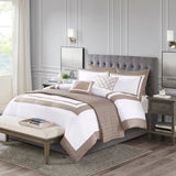 Madison Park Heritage Transitional 8 Piece Comforter and Quilt Set Collection MP10-8243 Taupe