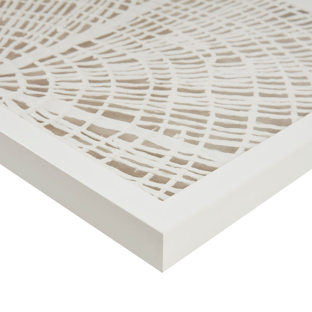 JLA Home Madison Park - Framed Coastal Rice Paper Shadowbox Wall Art - Reversible Gallery-Style Neutral Texture Décor MP95B-0358