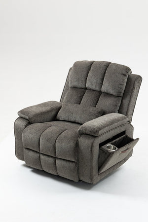 English Elm Oversized Power Lift Recliner Chair with Massage Heating and Usb Charging for Living Room Dark Grey W547S00073