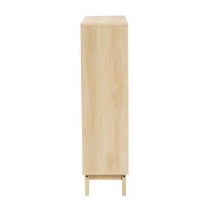 Baxton Studio Baxton Studio Danina Japandi Oak Brown Bookshelf - Modern Storage with Open Shelves & Cabinets LCF20211236-Pine Bookshelf