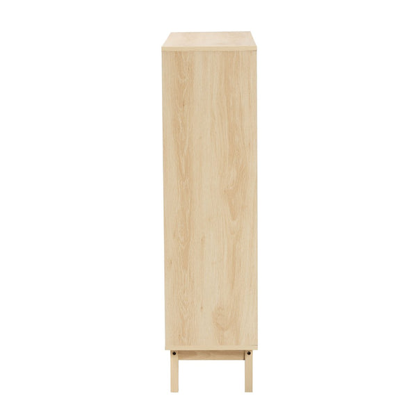Baxton Studio Baxton Studio Danina Japandi Oak Brown Bookshelf - Modern Storage with Open Shelves & Cabinets LCF20211236-Pine Bookshelf