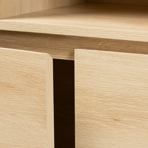 Baxton Studio Baxton Studio Danina Japandi Oak Brown Bookshelf - Modern Storage with Open Shelves & Cabinets LCF20211236-Pine Bookshelf
