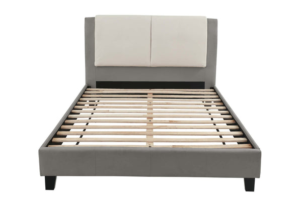 English Elm Modern Faux Leather Eastern King Bed Tall Upholstered Headboard Hotel Inspired B011S02140