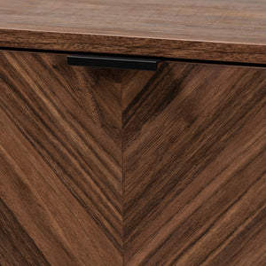 Baxton Studio Baxton Studio Sadia Modern Walnut Brown Storage Cabinet with Openwork Metal Base & Double Doors LCF20211282-Walnut-Cabinet