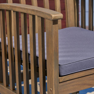 English Elm Christopher Knight Home® - CASA Acacia Dining Chair Set with Water-Resistant Cushions, Durable Solid Wood Patio Seating, Stylish Slat Design DARK GREY 61720.00GGRY