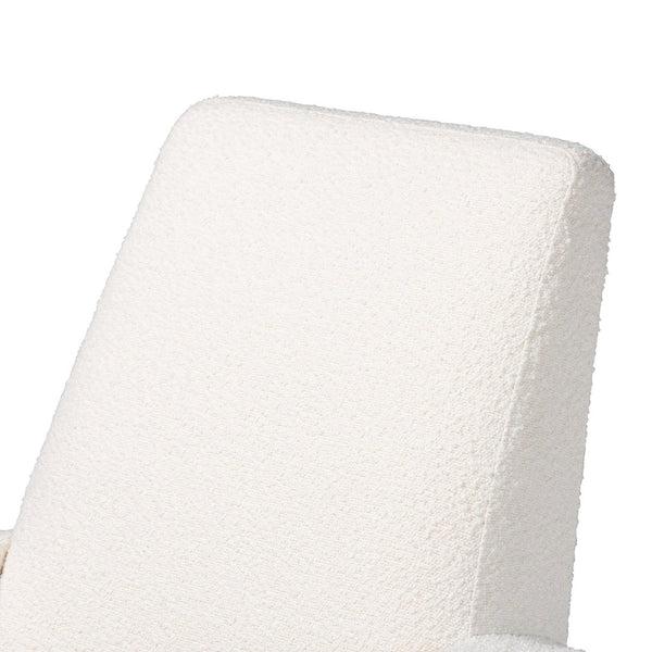 Baxton Studio Baxton Yashiya Mid-Century Rocking Chair & Ottoman Set - Off-White Boucle & Walnut Finish Comfort BBT5199-Cream/Walnut Set