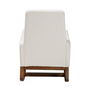 Baxton Studio Baxton Studio Yashiya Mid-Century Modern Rocking Chair in Off-White Boucle & Walnut Finish, Cozy Comfort BBT5199-Cream/Walnut-RC