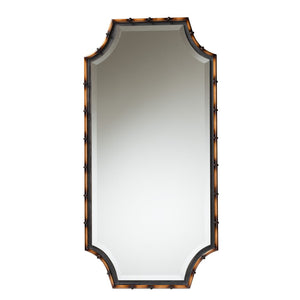 Baxton Studio Baxton Studio Lieven Rustic Glam Two-Tone Metal Accent Wall Mirror with Scalloped Design, 24" x 48" RXW-10798