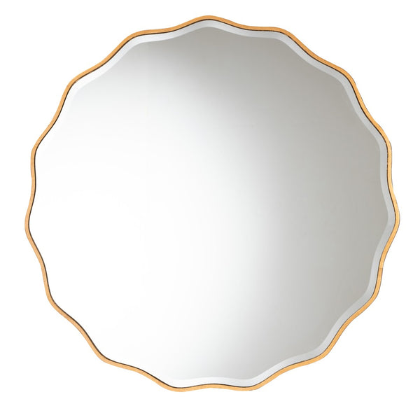 Baxton Studio Baxton Studio Weston Glam Antique Goldleaf Wall Mirror - Luxe Design for Entryways & Living Rooms RXW-8466