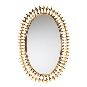 Baxton Studio Baxton Studio Rogier Modern Glam Antique Goldleaf Mirror – Luxurious Oval Accent for Any Space RXW-10054