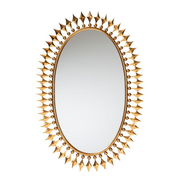 Baxton Studio Baxton Studio Rogier Modern Glam Antique Goldleaf Mirror – Luxurious Oval Accent for Any Space RXW-10054