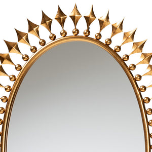 Baxton Studio Baxton Studio Rogier Modern Glam Antique Goldleaf Mirror – Luxurious Oval Accent for Any Space RXW-10054