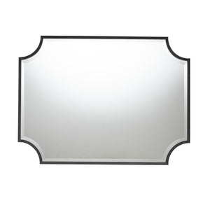 Baxton Studio Baxton Parcenet Modern Black Metal Accent Mirror - Stylish Scalloped Design, Versatile Hanging Options RXW-10148