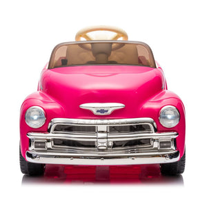 English Elm 12v Chevrolet 3100 Licensed Vintage Pickup Ride on Truck with Led Lights and Parent Remote Pink W1578P214161