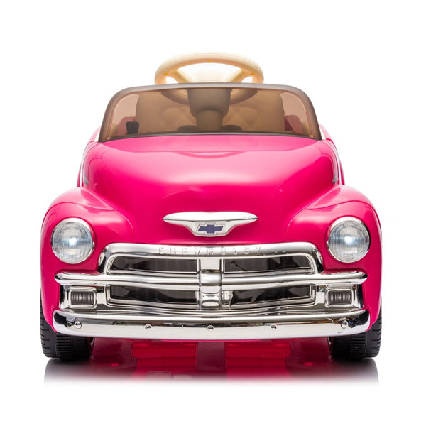 English Elm 12v Chevrolet 3100 Licensed Vintage Pickup Ride on Truck with Led Lights and Parent Remote Pink W1578P214161