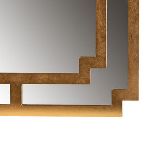 Baxton Studio Baxton Dayana Modern Antique Gold Accent Wall Mirror - Geometric Design for Timeless Elegance RXW-8460