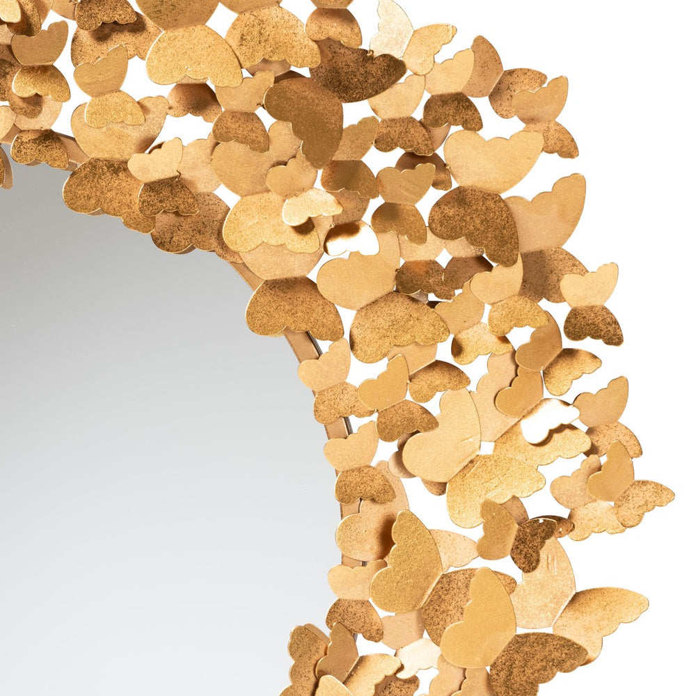 Baxton Studio Baxton Studio Butterfly Accent Wall Mirror - Luxe Antique Goldleaf Glam Decor for Any Room RXW-10049