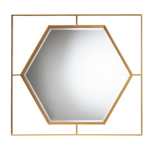 Baxton Studio Baxton Glam Hexagonal Antique Goldleaf Accent Wall Mirror - Modern Luxe Design for Any Space RXW-10419