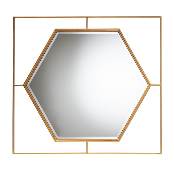 Baxton Studio Baxton Glam Hexagonal Antique Goldleaf Accent Wall Mirror - Modern Luxe Design for Any Space RXW-10419