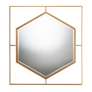 Baxton Studio Baxton Glam Hexagonal Antique Goldleaf Accent Wall Mirror - Modern Luxe Design for Any Space RXW-10419