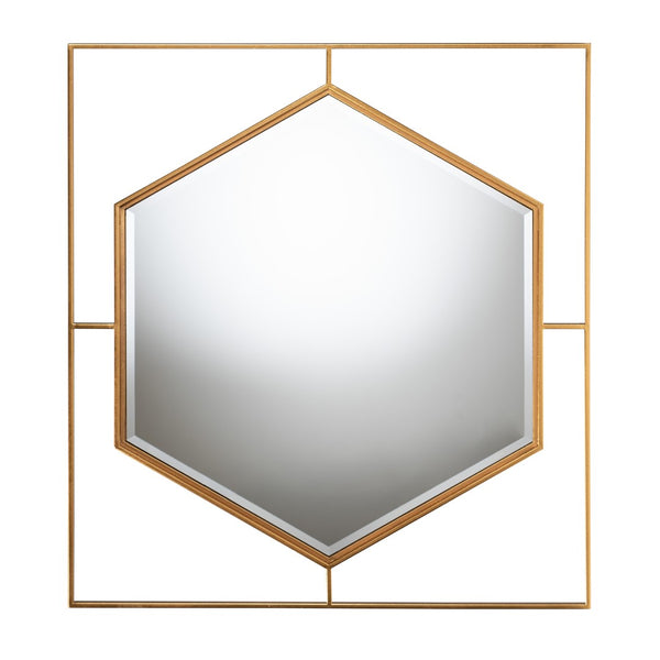 Baxton Studio Baxton Glam Hexagonal Antique Goldleaf Accent Wall Mirror - Modern Luxe Design for Any Space RXW-10419