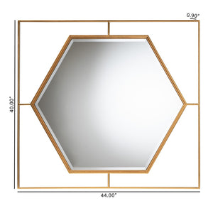 Baxton Studio Baxton Glam Hexagonal Antique Goldleaf Accent Wall Mirror - Modern Luxe Design for Any Space RXW-10419