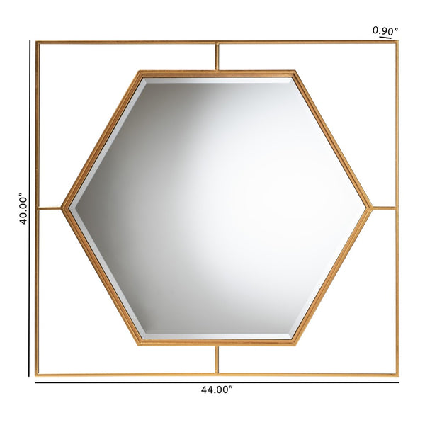 Baxton Studio Baxton Glam Hexagonal Antique Goldleaf Accent Wall Mirror - Modern Luxe Design for Any Space RXW-10419