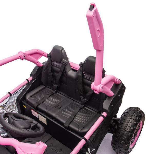 English Elm 24v Two Seater Kids Utv with Parental Remote Dual Motors Four Wheel Suspension Led Pink W1578P198434