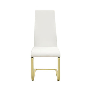 English Elm Set Of 4 Modern Leatherette Dining Chairs With Gold Legs - Chic Comfort For Stylish Spaces! B016P224737-GIGA