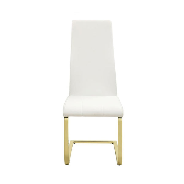 English Elm Set Of 4 Modern Leatherette Dining Chairs With Gold Legs - Chic Comfort For Stylish Spaces! B016P224737-GIGA